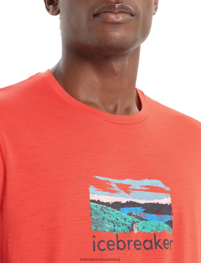 Icebreaker îmbrăcăminte pământ vibrant bărbați tricou cu mânecă scurtă merino tech lite ii trailhead DL46T15