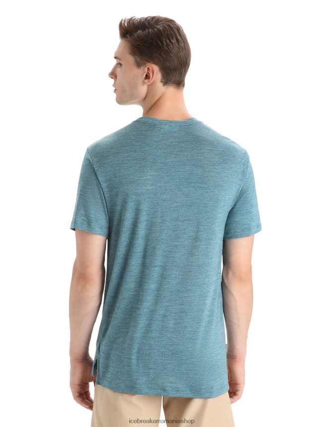 Icebreaker îmbrăcăminte slava verde erica bărbați tricou cu mânecă scurtă merino sphere ii hitt DL46T84