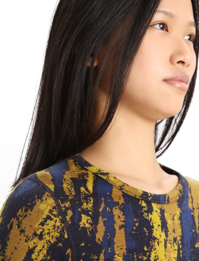 Icebreaker îmbrăcăminte aur tăcut/cuișoare femei merino 250 vertex cu mânecă lungă echipaj termic top sedimentar DL46T830