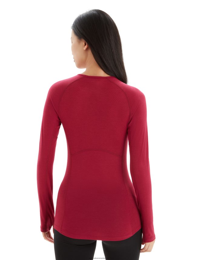 Icebreaker îmbrăcăminte cireașă femei Bodyfitzone merino 150 zone cu mânecă lungă, top termic crewe DL46T795