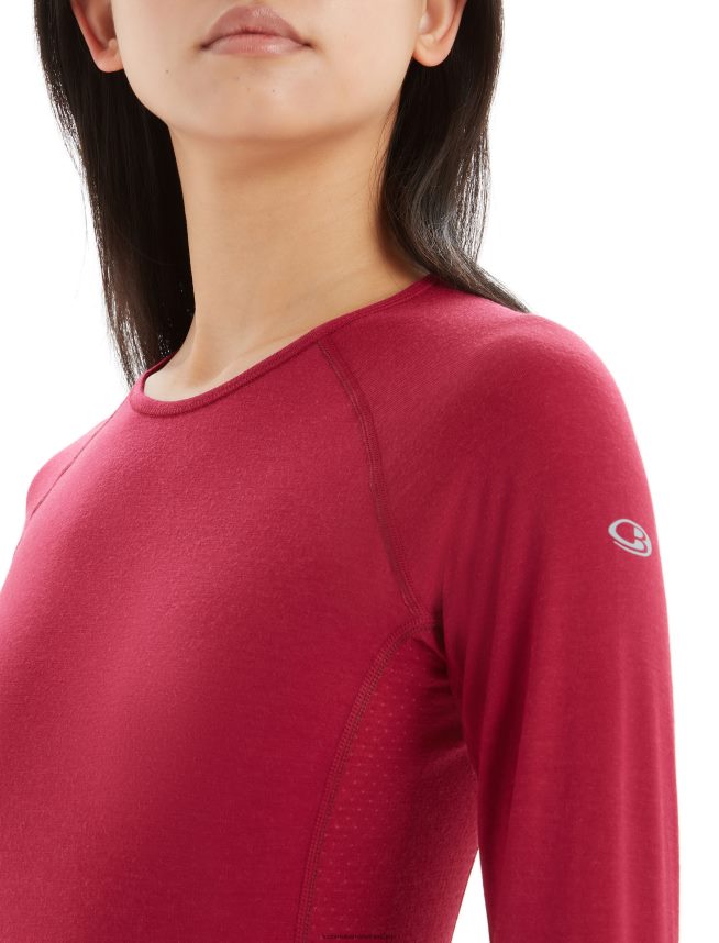 Icebreaker îmbrăcăminte cireașă femei Bodyfitzone merino 150 zone cu mânecă lungă, top termic crewe DL46T795