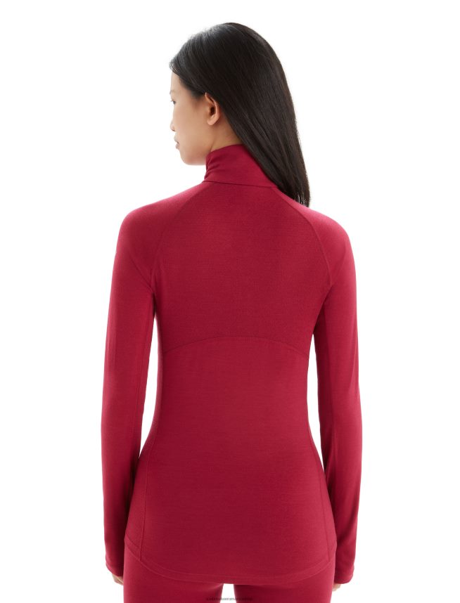 Icebreaker îmbrăcăminte cireașă femei Bodyfitzone merino 200 zone cu mânecă lungă cu jumătate de fermoar DL46T806