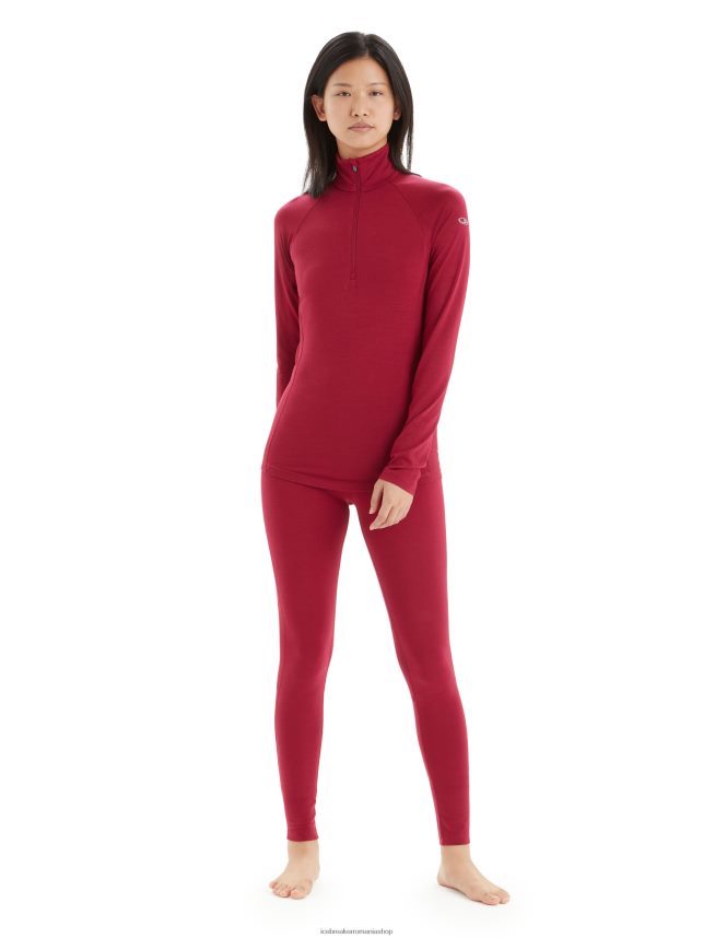 Icebreaker îmbrăcăminte cireașă femei Bodyfitzone merino 200 zone cu mânecă lungă cu jumătate de fermoar DL46T806