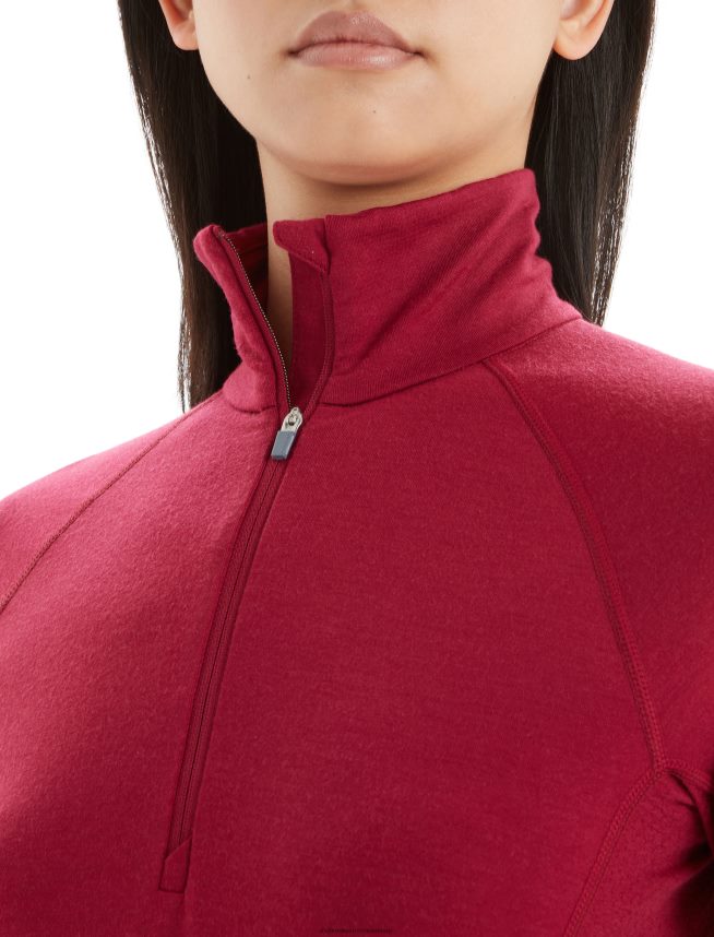 Icebreaker îmbrăcăminte cireașă femei Bodyfitzone merino 200 zone cu mânecă lungă cu jumătate de fermoar DL46T806