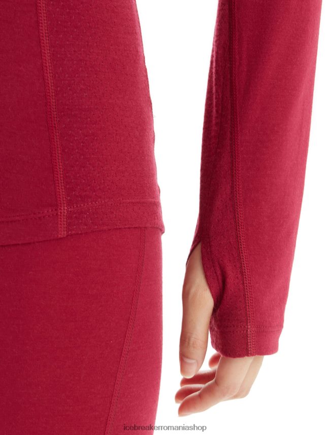 Icebreaker îmbrăcăminte cireașă femei Bodyfitzone merino 200 zone cu mânecă lungă cu jumătate de fermoar DL46T806