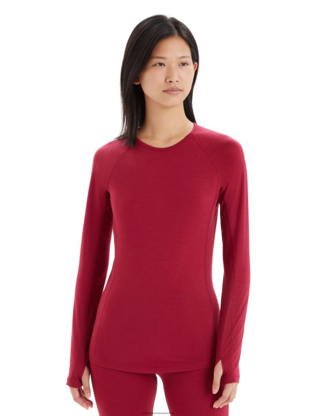 Icebreaker îmbrăcăminte cireașă femei Bodyfitzone merino 200 zone termică cu mânecă lungă top crewe DL46T863
