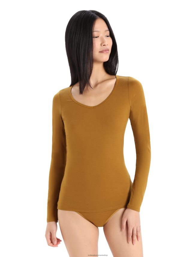 Icebreaker îmbrăcăminte cuișoare femei top cu mânecă lungă cu sirenă din merino DL46T917