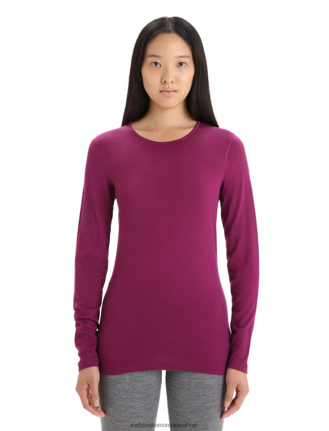 Icebreaker îmbrăcăminte du-te boabe femei Merino 200 Oasis cu mânecă lungă, top termic pentru echipaj DL46T560