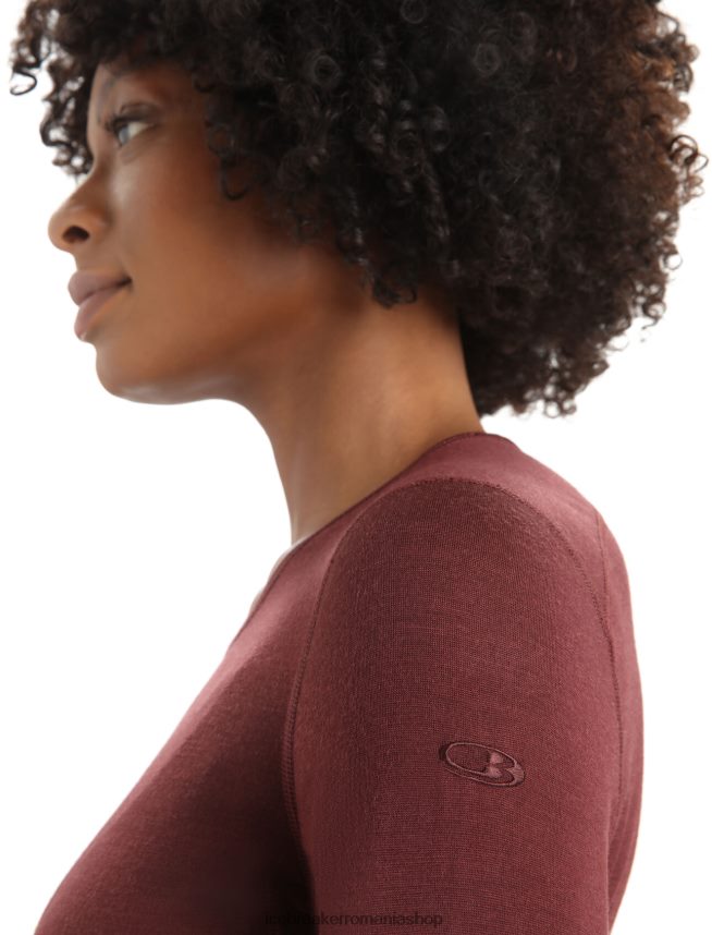 Icebreaker îmbrăcăminte espresso femei Merino 200 Oasis cu mânecă lungă, top termic pentru echipaj DL46T802