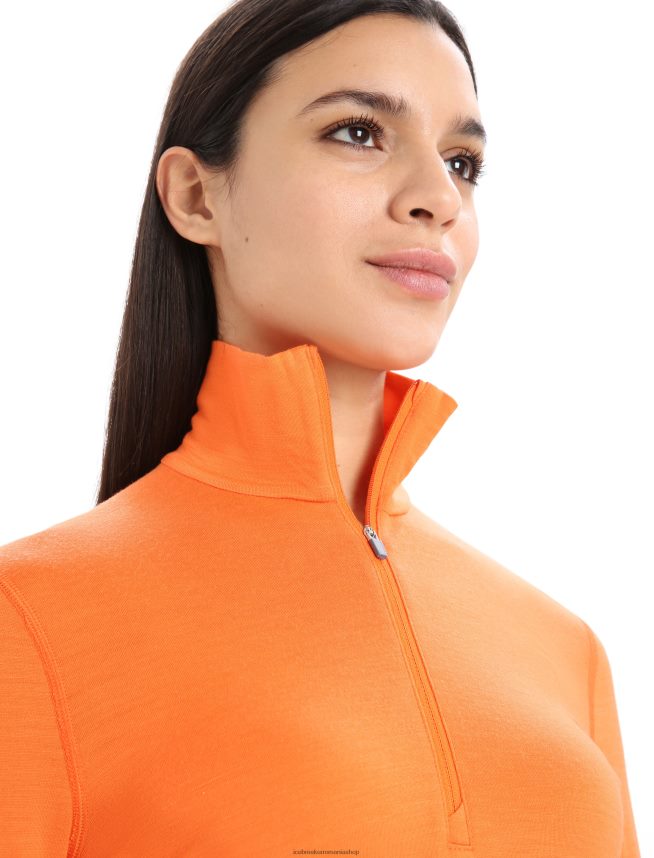 Icebreaker îmbrăcăminte flash femei top termic cu mânecă lungă merino 200 oasis cu jumătate de fermoar DL46T899