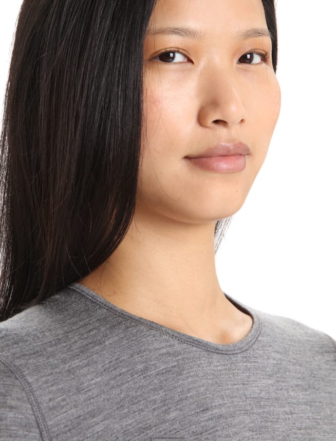 Icebreaker îmbrăcăminte gritstone heather femei Merino 200 Oasis cu mânecă lungă, top termic pentru echipaj DL46T558