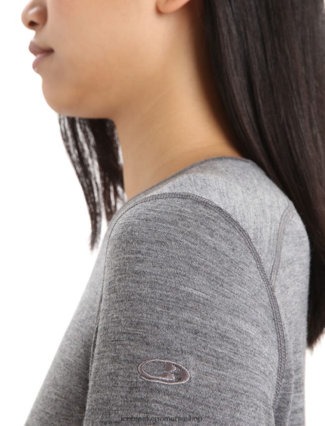 Icebreaker îmbrăcăminte gritstone heather femei Merino 200 Oasis cu mânecă lungă, top termic pentru echipaj DL46T558