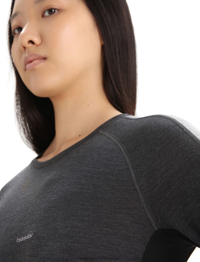Icebreaker îmbrăcăminte jet heather/negru femei 125 zoneknit merinos bluză termică cu mânecă lungă DL46T590