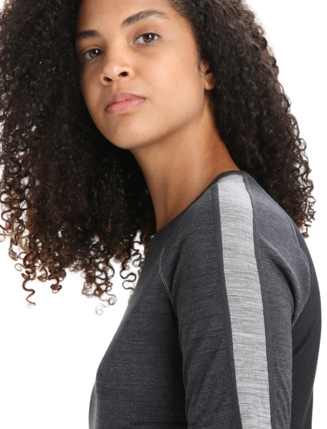 Icebreaker îmbrăcăminte jet heather/negru femei 125 zoneknit merinos cu mânecă scurtă echipaj de top termic DL46T588