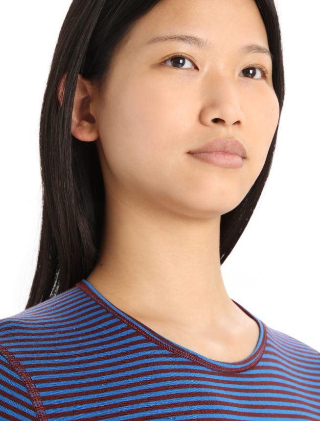 Icebreaker îmbrăcăminte lazurita/espresso femei Merino 200 Oasis cu mânecă lungă, top termic pentru echipaj DL46T804