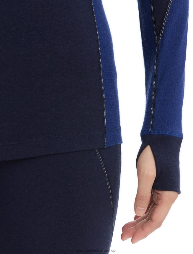 Icebreaker îmbrăcăminte marina de la miezul nopții/marina regală femei Bodyfitzone merino 260 zone cu mânecă lungă, top termic crewe DL46T871