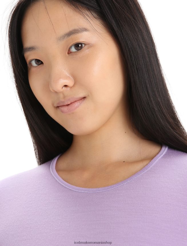 Icebreaker îmbrăcăminte privire violetă femei Merino 200 Oasis cu mânecă lungă, top termic pentru echipaj DL46T561