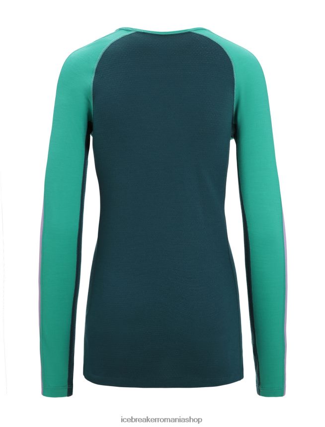 Icebreaker îmbrăcăminte proaspăt/verde glorie femei Top termic cu mânecă lungă din merino din 200 zoneknit DL46T581