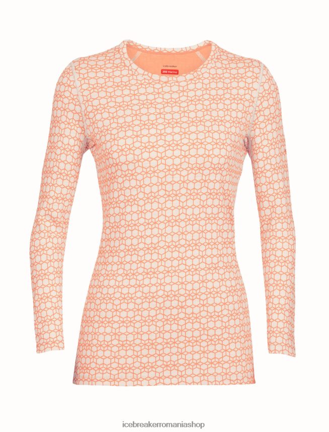 Icebreaker îmbrăcăminte zăpadă/fulger femei merino 250 vertex cu mânecă lungă echipaj termic top alpin geo DL46T858