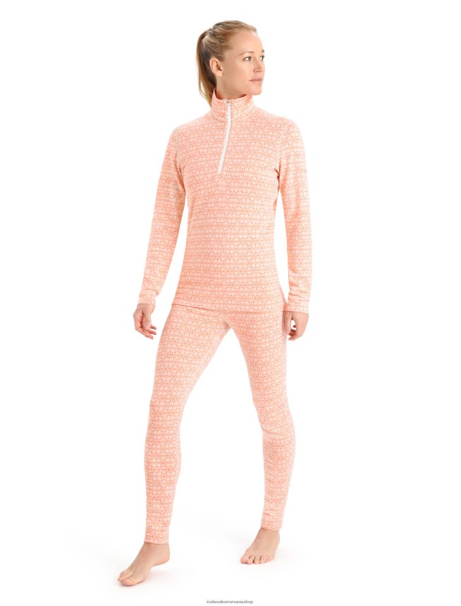 Icebreaker îmbrăcăminte zăpadă/fulger femei merino 250 vertex cu maneca lunga jumatate fermoar top termic alpin geo DL46T821