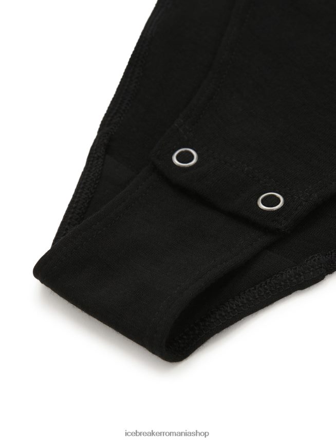 Icebreaker îmbrăcăminte negru femei Body Merino Queens cu mânecă lungă și cu gât înalt DL46T543