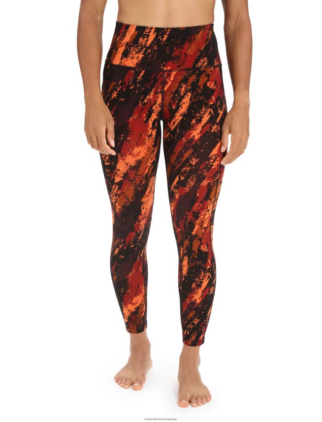 Icebreaker îmbrăcăminte cireș/bliț femei colanti cu talie mare merino fastray sedimentari DL46T839