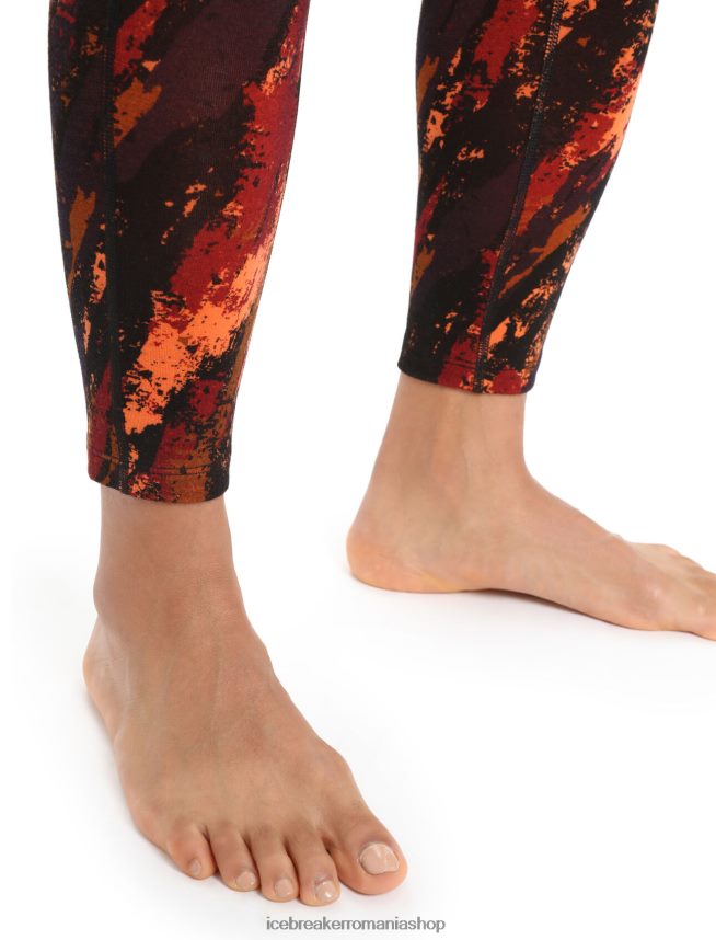 Icebreaker îmbrăcăminte cireș/bliț femei colanti cu talie mare merino fastray sedimentari DL46T839