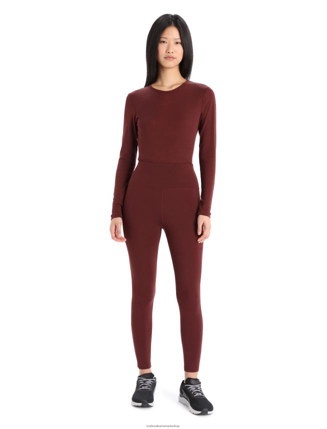 Icebreaker îmbrăcăminte espresso femei colanti cu talie mare din merino fastray DL46T907