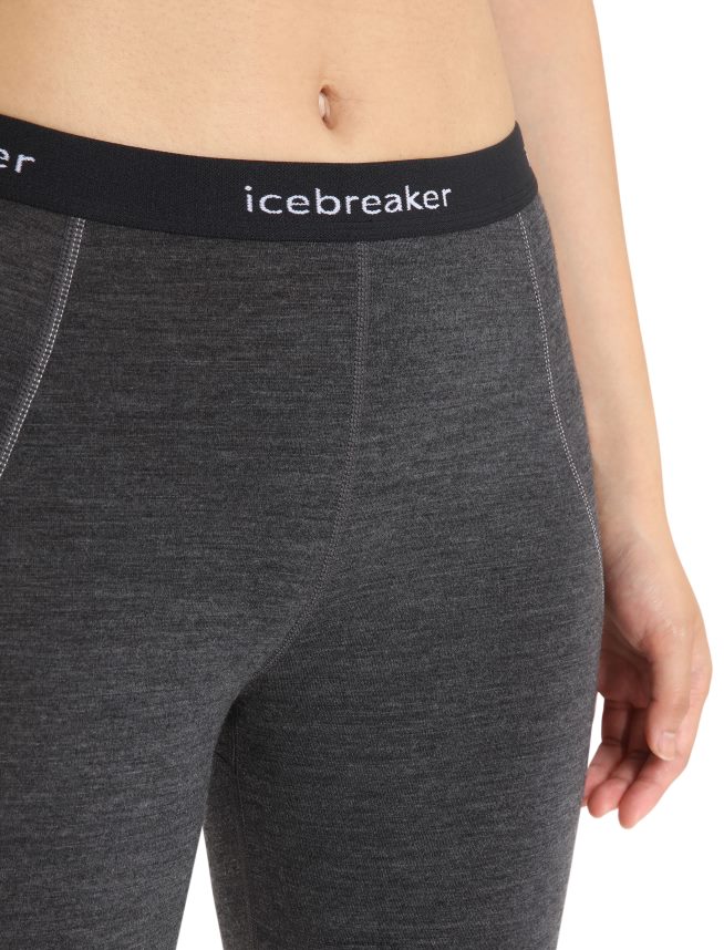 Icebreaker îmbrăcăminte jet heather/negru femei jambiere termice bodyfitzone merino 260 zone 3/4 DL46T886