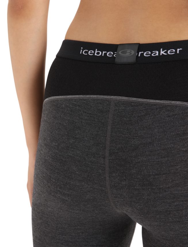 Icebreaker îmbrăcăminte jet heather/negru femei jambiere termice bodyfitzone merino 260 zone 3/4 DL46T886