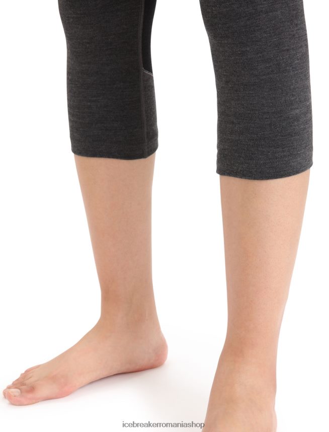 Icebreaker îmbrăcăminte jet heather/negru femei jambiere termice bodyfitzone merino 260 zone 3/4 DL46T886