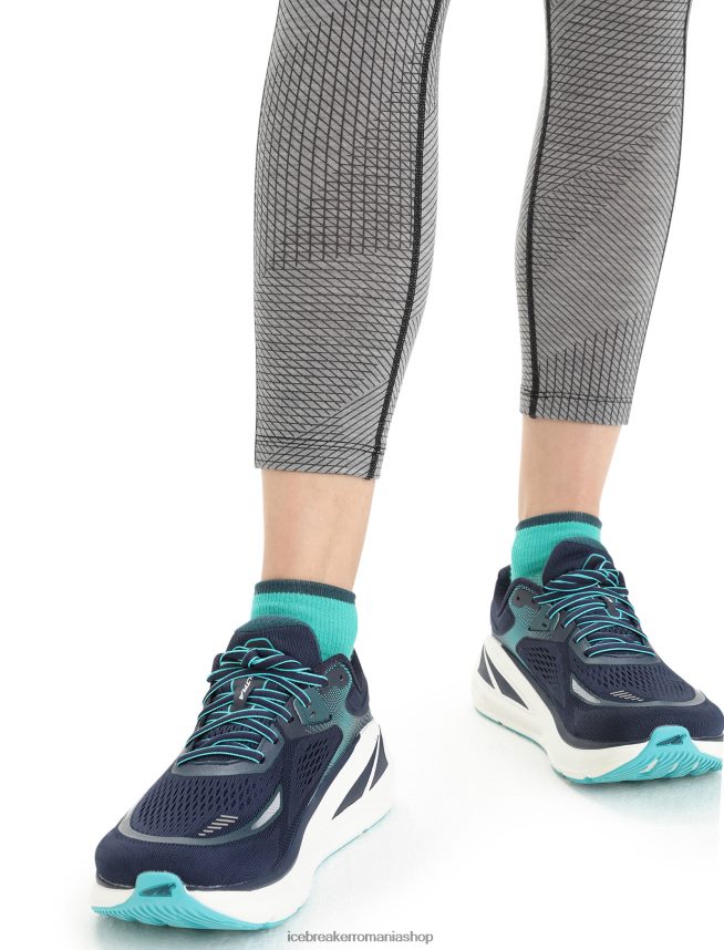 Icebreaker îmbrăcăminte metrou heather/negru femei colanti cu talie mare merino fastray gridlines DL46T749