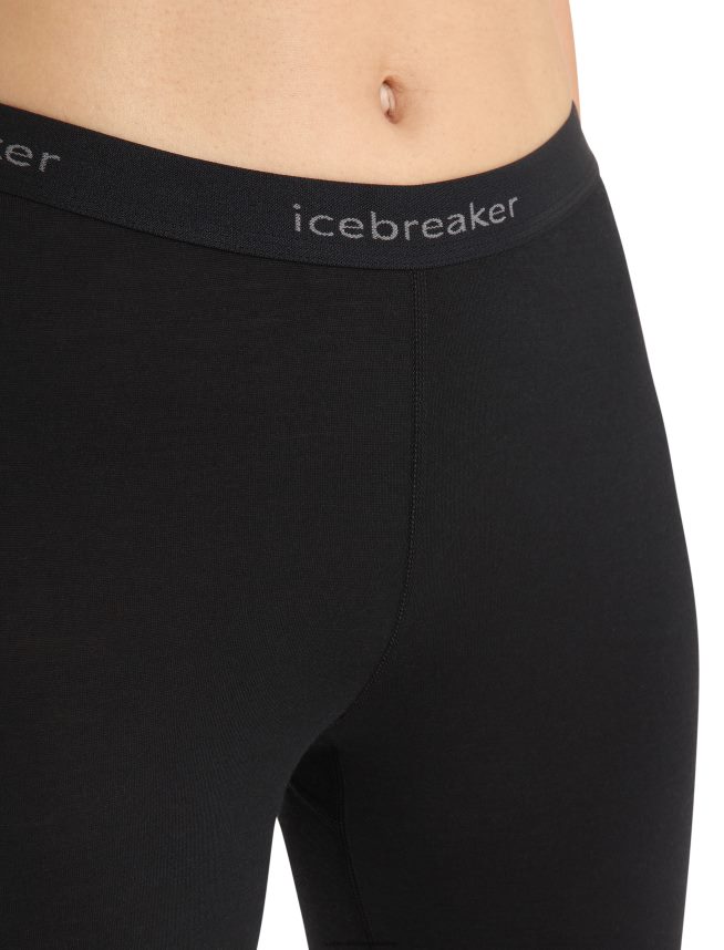 Icebreaker îmbrăcăminte negru femei jambiere termice merino 200 oasis DL46T565