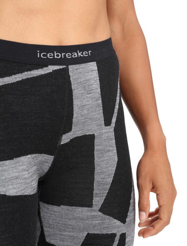 Icebreaker îmbrăcăminte negru/jet heather femei merino 250 vertex jambiere termice peisaje fracturate DL46T843
