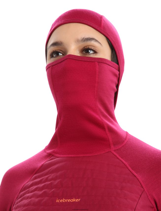 Icebreaker îmbrăcăminte cireașă femei hanorac termic cu mânecă lungă izolată din merino zoneknit DL46T890