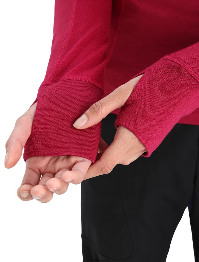 Icebreaker îmbrăcăminte cireașă femei hanorac termic cu mânecă lungă izolată din merino zoneknit DL46T890