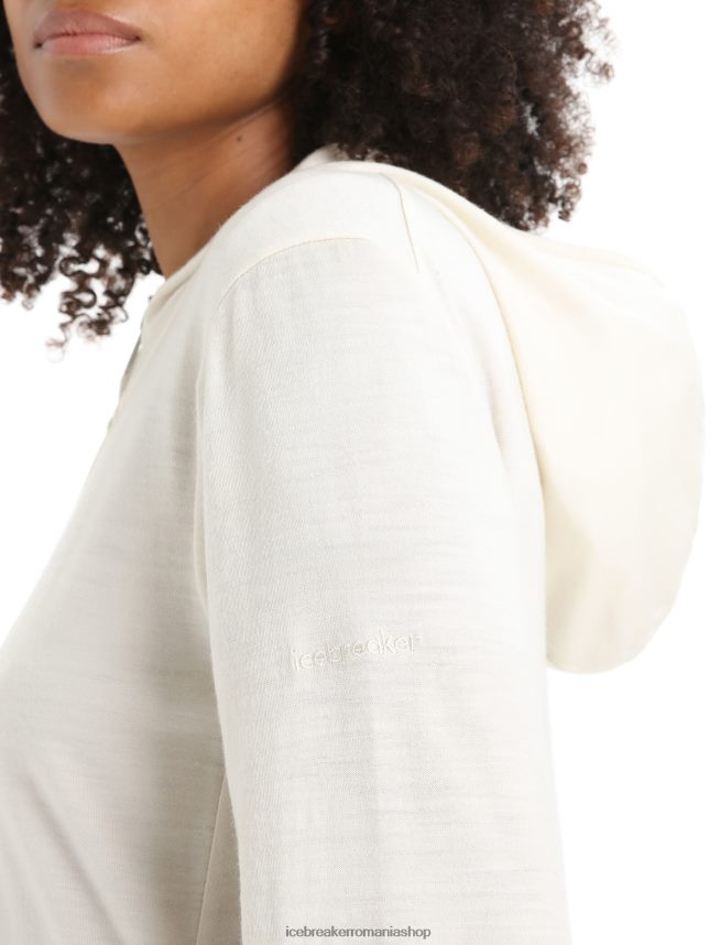 Icebreaker îmbrăcăminte cretă femei hanorac cu mânecă lungă și fermoar merino granary DL46T717