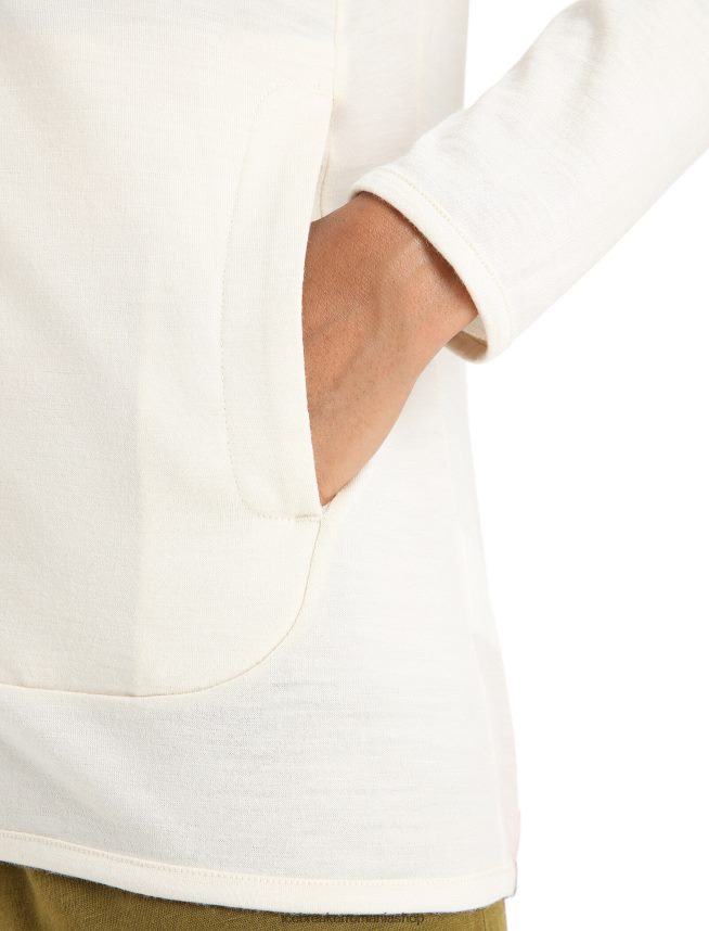 Icebreaker îmbrăcăminte cretă femei hanorac cu mânecă lungă și fermoar merino granary DL46T717