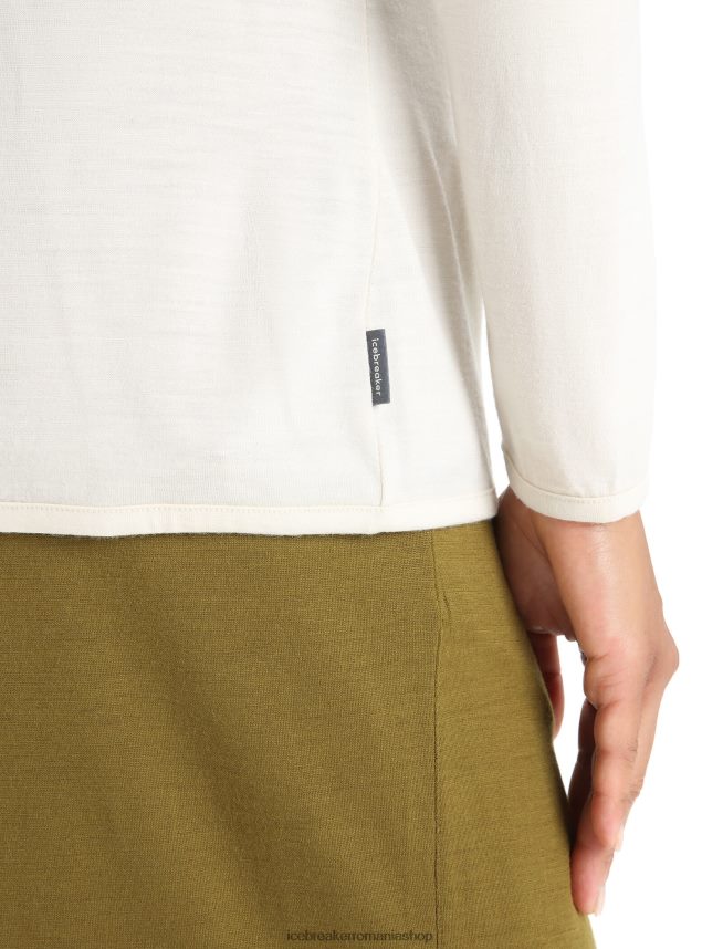 Icebreaker îmbrăcăminte cretă femei hanorac cu mânecă lungă și fermoar merino granary DL46T717