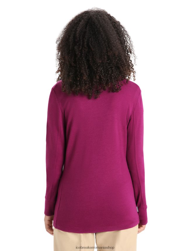 Icebreaker îmbrăcăminte du-te boabe femei geacă cu fermoar cu mânecă lungă merino quantum iii DL46T715