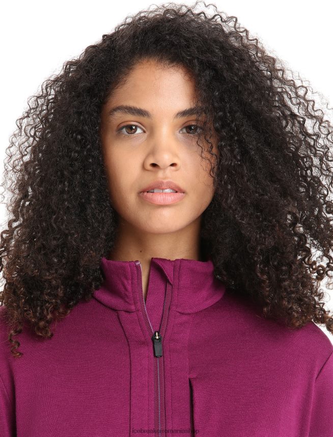 Icebreaker îmbrăcăminte du-te boabe femei geacă cu fermoar cu mânecă lungă merino quantum iii DL46T715