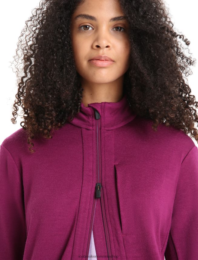 Icebreaker îmbrăcăminte du-te boabe femei geacă cu fermoar cu mânecă lungă merino quantum iii DL46T715
