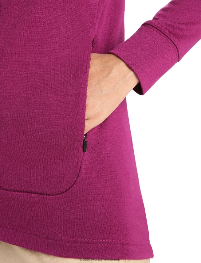 Icebreaker îmbrăcăminte du-te boabe femei geacă cu fermoar cu mânecă lungă merino quantum iii DL46T715