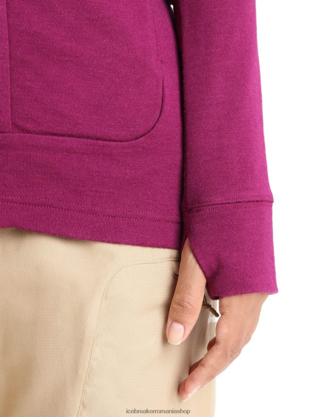 Icebreaker îmbrăcăminte du-te boabe femei geacă cu fermoar cu mânecă lungă merino quantum iii DL46T715