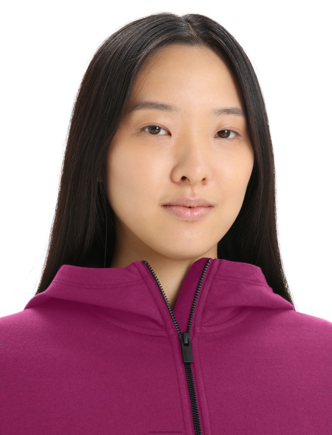 Icebreaker îmbrăcăminte du-te boabe femei hanorac cu fermoar cu mânecă lungă din merino central clasic DL46T702