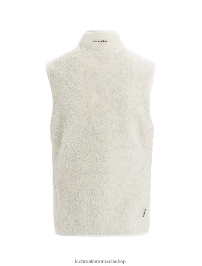 Icebreaker îmbrăcăminte ecru erica femei vestă din merino realfleece cu pile înalte DL46T677