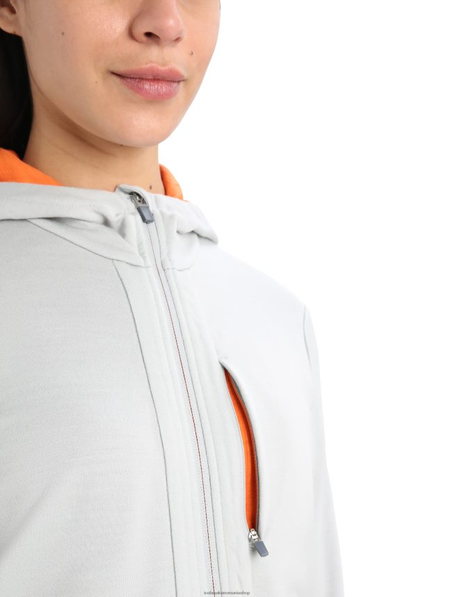 Icebreaker îmbrăcăminte eter/bliţ femei hanorac cu mânecă lungă cu fermoar merino quantum iii DL46T897