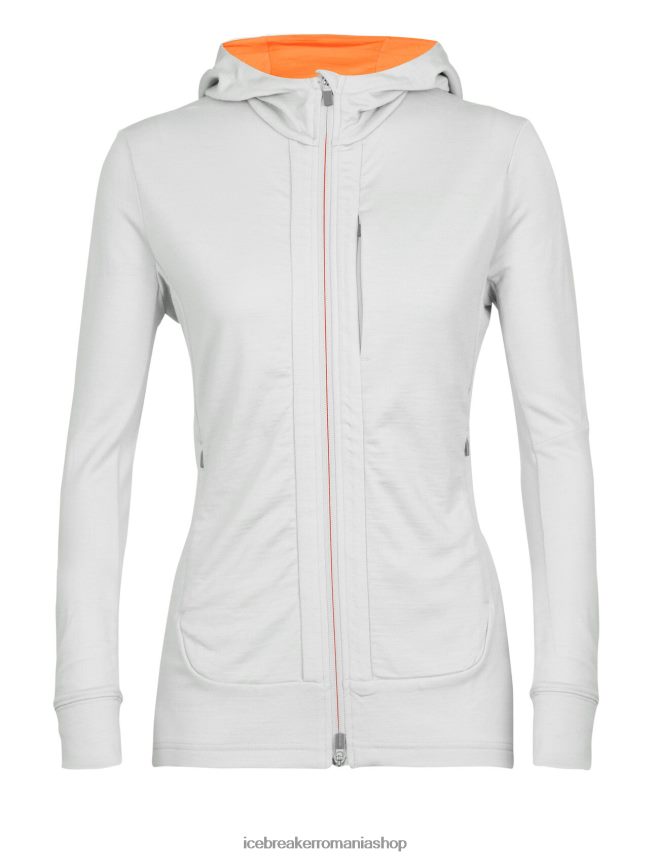 Icebreaker îmbrăcăminte eter/bliţ femei hanorac cu mânecă lungă cu fermoar merino quantum iii DL46T897