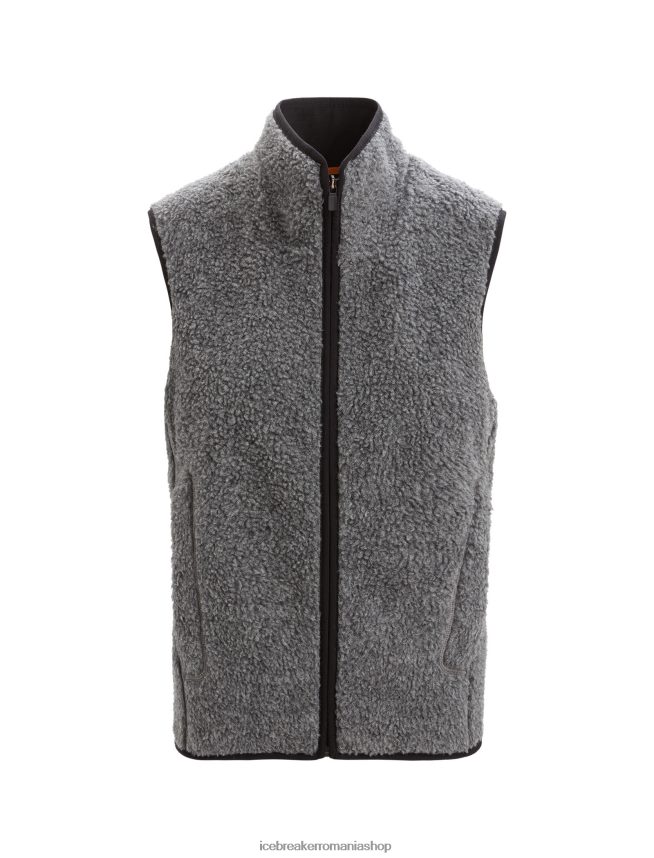 Icebreaker îmbrăcăminte gritstone heather femei vestă din merino realfleece cu pile înalte DL46T678