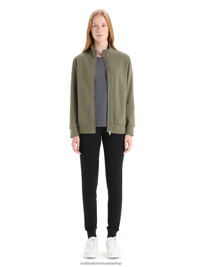 Icebreaker îmbrăcăminte loden femei hanorac clasic cu mânecă lungă cu fermoar din merino central DL46T709